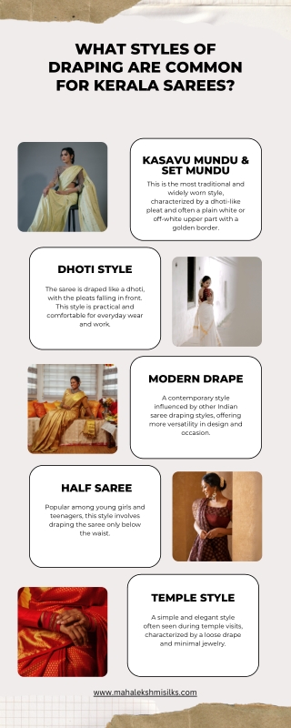 what styles of draping are common for kerala