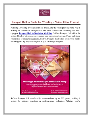 Banquet Hall in Noida for Wedding - Noida, Uttar Pradesh