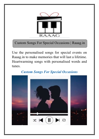 Custom Songs For Special Occasions | Raaag.in