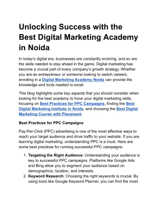 unlocking success with the best digital marketing