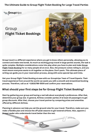 the ultimate guide to group flight ticket booking