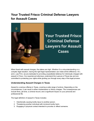 Expert Criminal Defense for Assault Cases