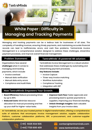 white paper difficulty in managing and tracking