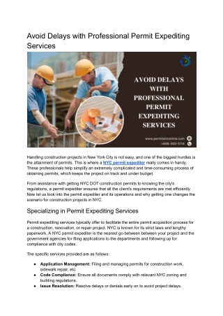 avoid delays with professional permit expediting