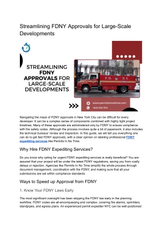 streamlining fdny approvals for large scale