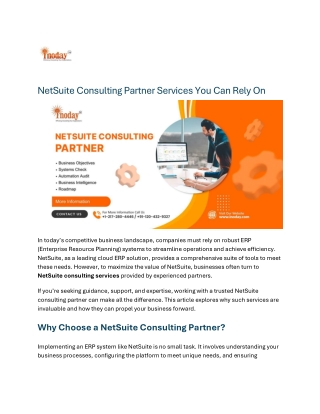 NetSuite Consulting Partner Services You Can Rely On