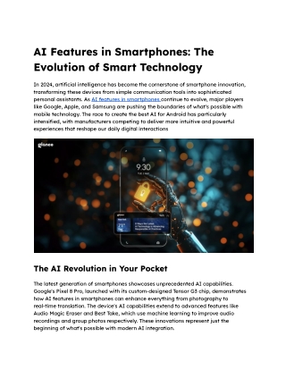 AI Features in Smartphones_ The Catalyst That’s Making Our Devices Smarter!