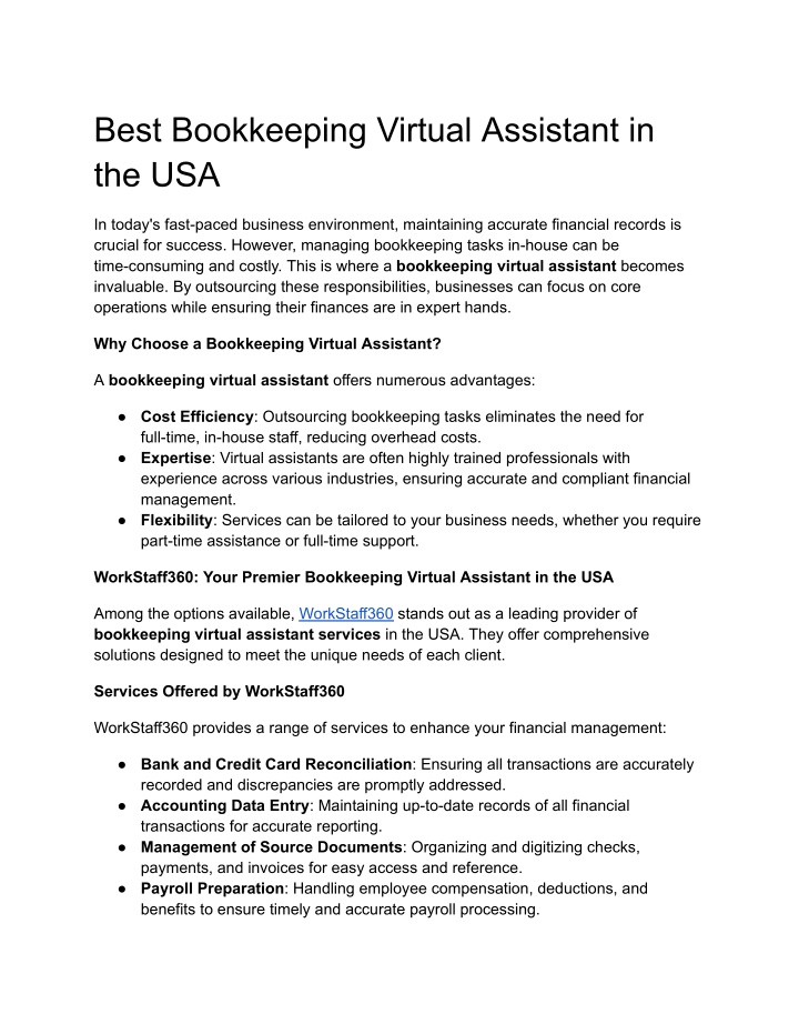 best bookkeeping virtual assistant in the usa