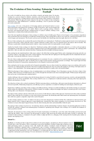 The Evolution of Data Scouting Enhancing Talent Identification in Modern Football