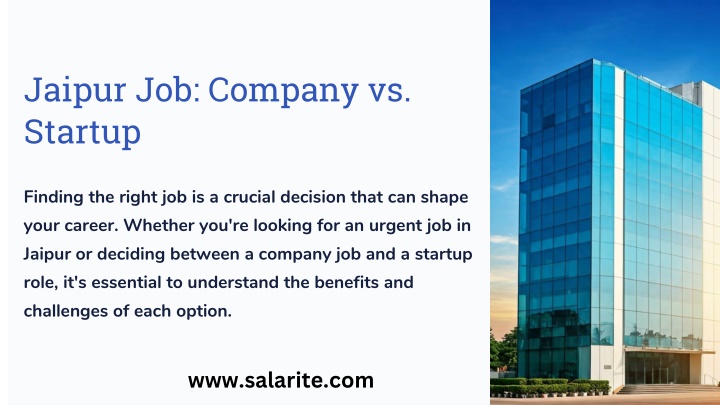 jaipur job company vs startup