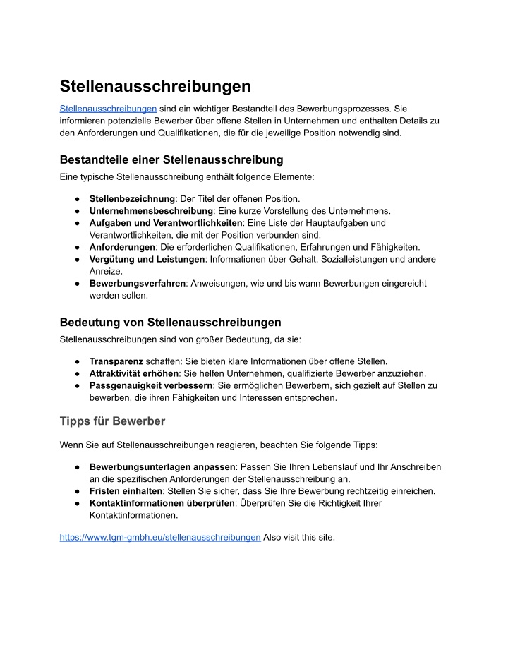 stellenausschreibungen