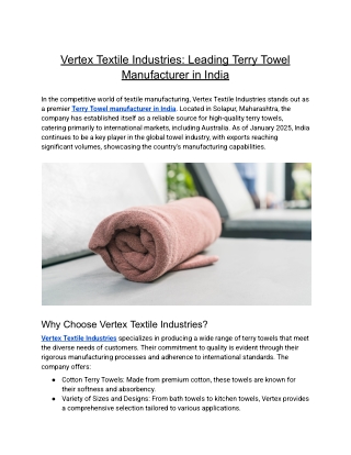 Vertex_Textile_Industries_Leading_Terry_Towel_Manufacturer_in_India