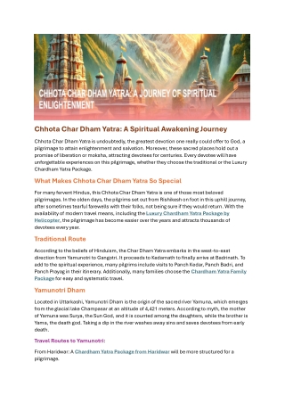 chhota char dham yatra a spiritual awakening