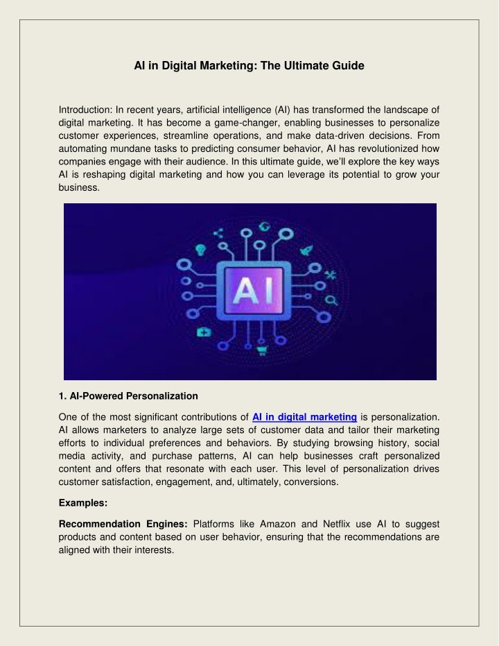 ai in digital marketing the ultimate guide