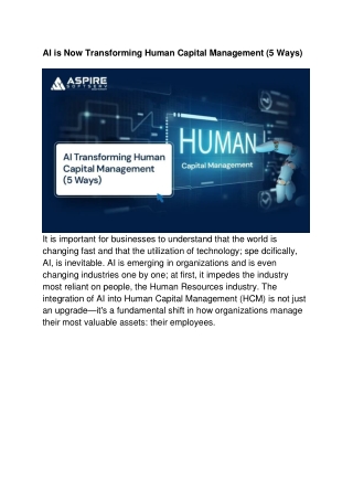 AI is Now Transforming Human Capital Management (5 Ways)