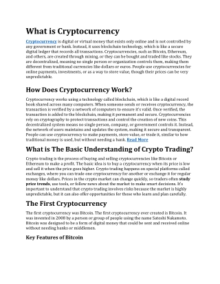 what is cryptocurrency