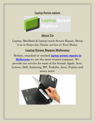 Laptop Screen Repair in Melbourne