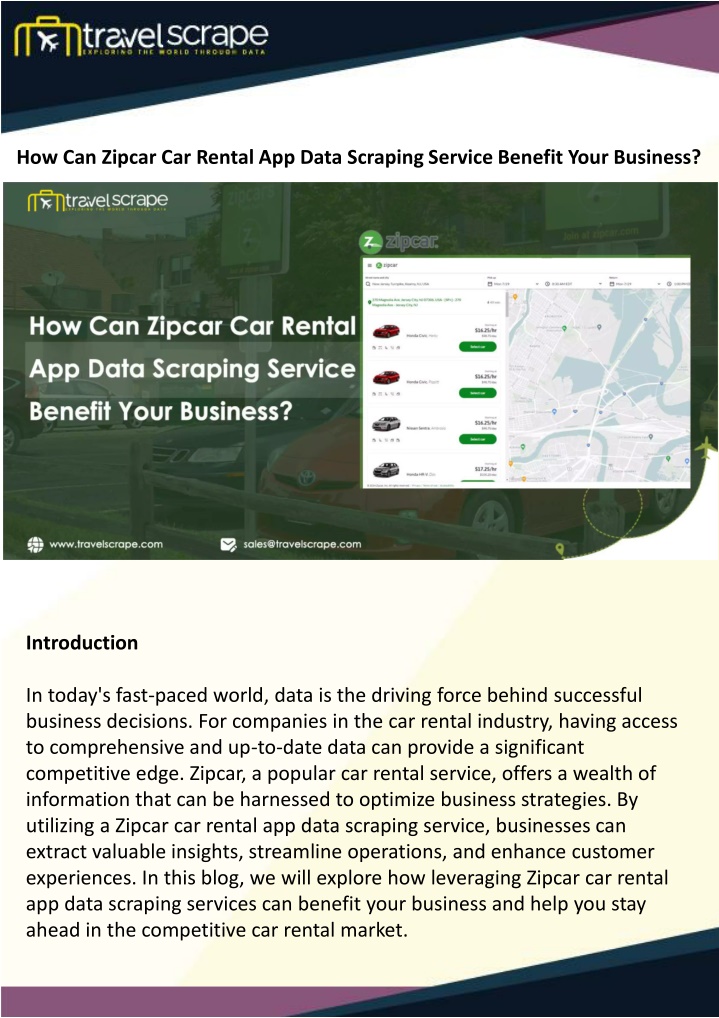 how can zipcar car rental app data scraping