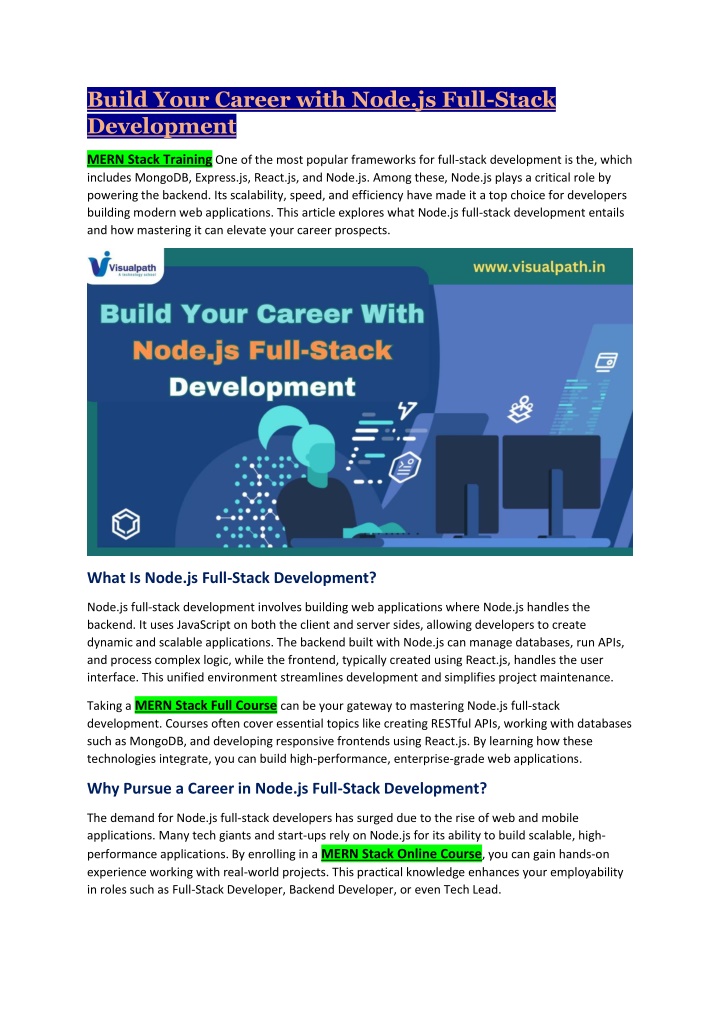 build your career with node js full stack