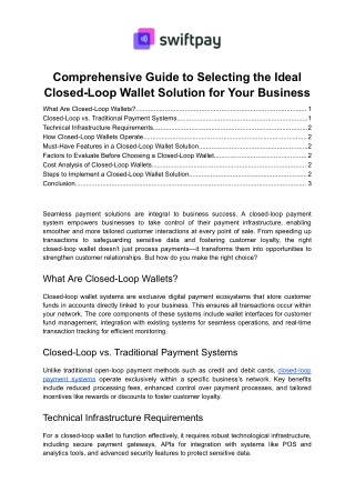Guide to Selecting the Ideal Closed-Loop Wallet Solution for Your Business