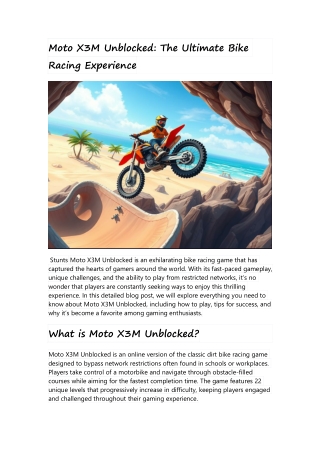 Moto X3M Unblocked