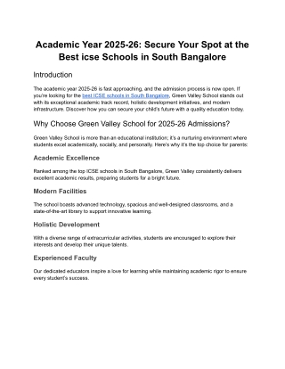 Academic Year 2025-26_ Secure Your Spot at the Best icse Schools in South Bangalore