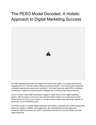 The PESO Model Decoded_ A Holistic Approach to Digital Marketing Success