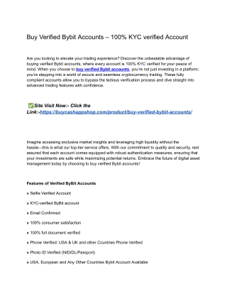 Trusted 5 Best Platforms To Buy Verified ByBiT Accounts