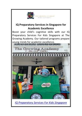 IQ Preparatory Services in Singapore for Academic Excellence