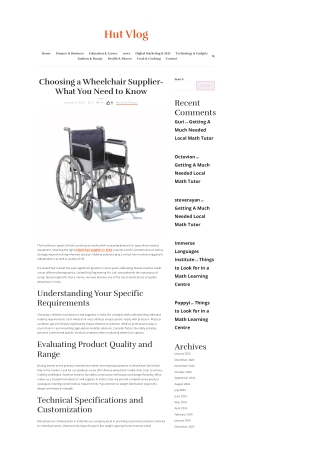 Choosing a Wheelchair Supplier- What You Need to Know.