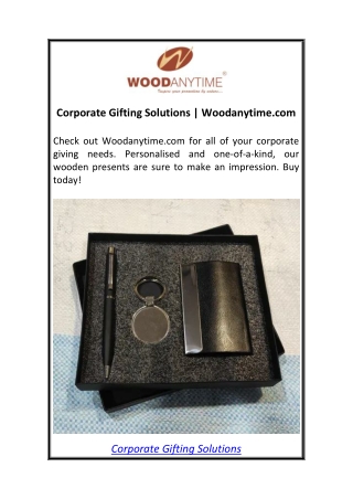 Corporate Gifting Solutions  Woodanytime.com