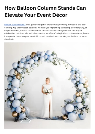 how balloon column stands can elevate your event