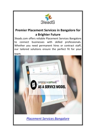 Premier Placement Services in Bangalore for a Brighter Future