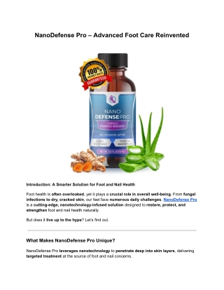 NanoDefense Pro – Advanced Foot Care Reinvented