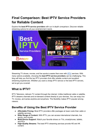 final comparison best iptv service providers