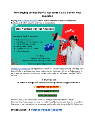 Why Buying Verified PayPal Accounts Could Benefit Your Business