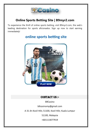 Online Sports Betting Site B9myr2.com