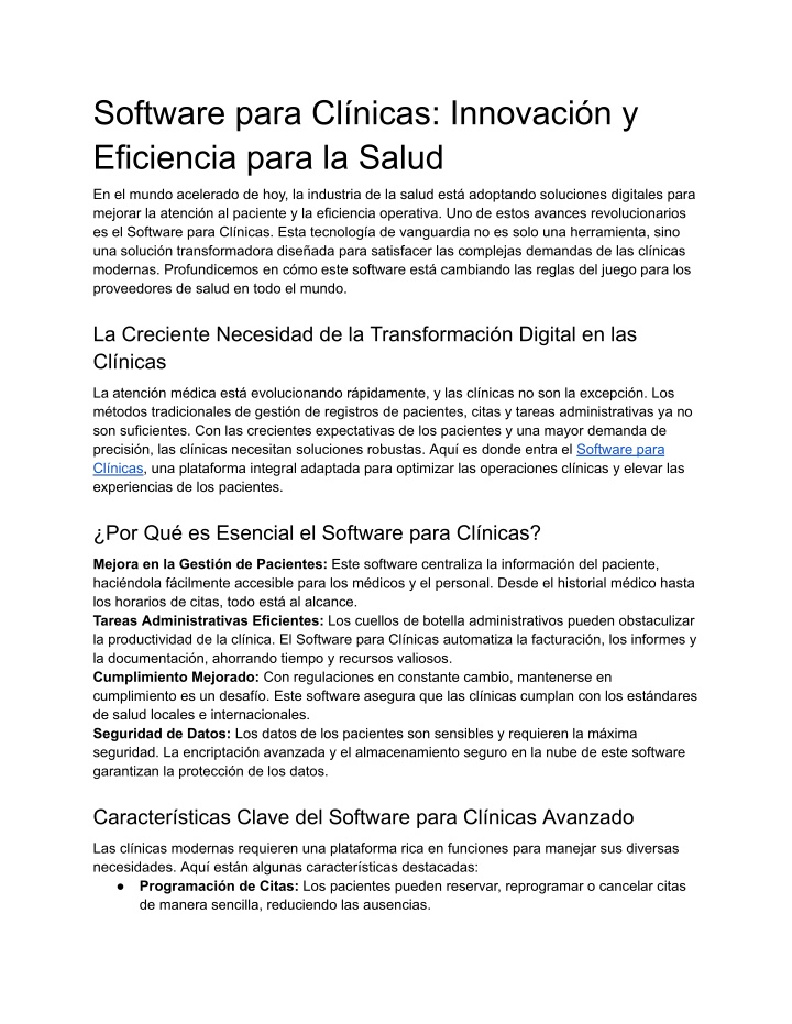 software para cl nicas innovaci n y eficiencia