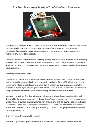 safe bets guaranteeing security in your online