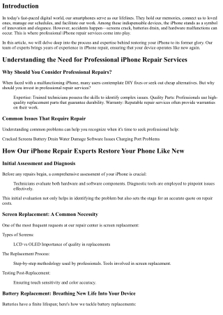 How Our iPhone Repair Experts Restore Your Phone Like New