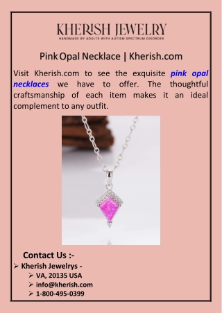 Pink Opal Necklace  Kherish.com