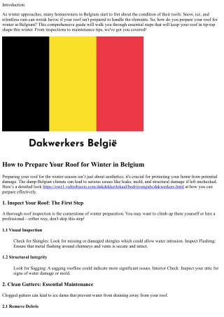 How to Prepare Your Roof for Winter in Belgium