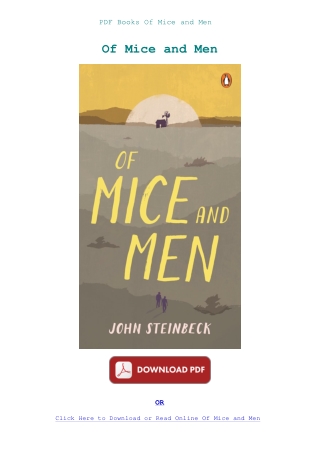 PDF Books Of Mice and Men