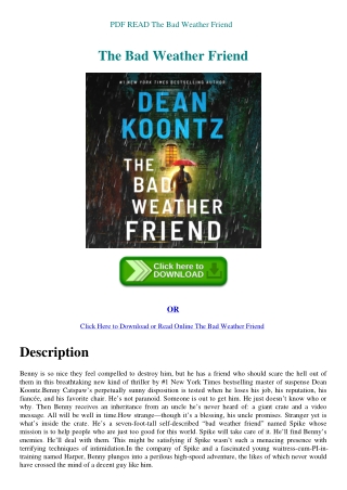PDF READ The Bad Weather Friend