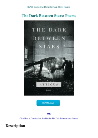 READ Books The Dark Between Stars Poems