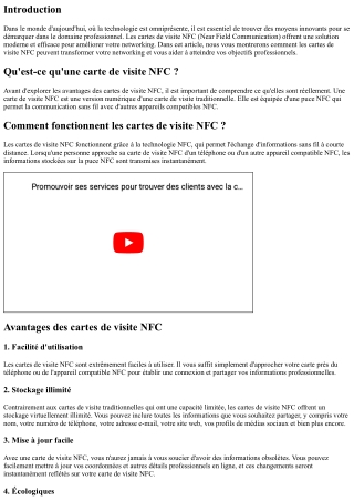 Découvrez comment les cartes de visite NFC peuvent transformer votre networking