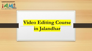 video editing course in jalandhar