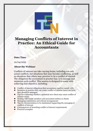 managing conflicts of interest in practice