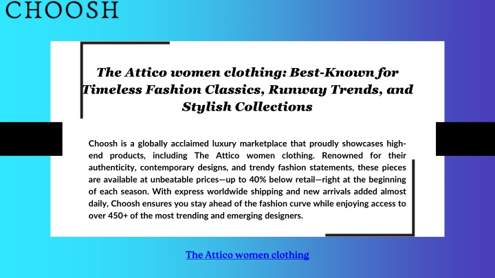 the attico women clothing best known for timeless