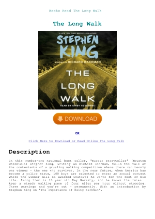 Books Read The Long Walk